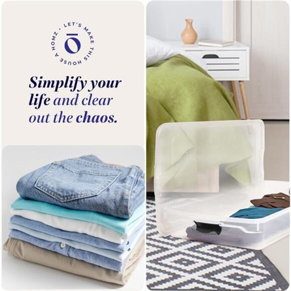 2-Pack Under Bed Storage, Clear Plastic Containers with Lids, 60 Quart Gray - Picture 6 of 7